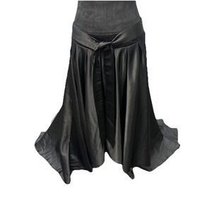 Vintage Y2K Black High‎ Low Skirt Women's Fairy Goth Grunge Ruffle Maxi Length